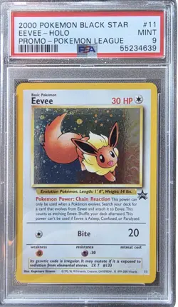 2000 Pokemon Black Star Promo Eevee Holo #11 PSA 9 MINT - Image 1