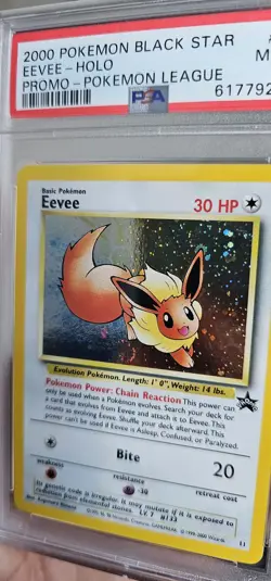 PSA 9 Eevee 2000 Pokemon Black Star Promo Eevee Holo #11 Mint WOTC - Image 1