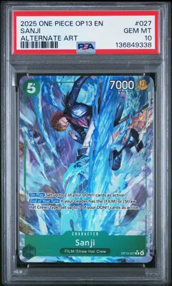 2025 ONE PIECE OP13-CARRYING ON HIS WILL ALTERNATE ART #027 SANJI PSA 10 - Image 1