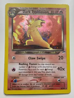 Pokemon TCG Dark Typhlosion Neo Destiny Holo Card 10/105 Unlimited Rare LP-MP - Image 1