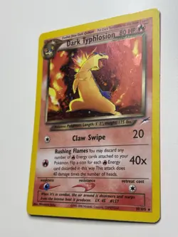 Pokemon TCG Dark Typhlosion Neo Destiny Holo Card 10/105 Unlimited Rare LP-MP - Image 3