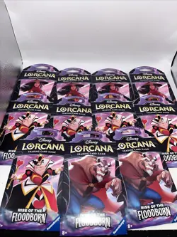 LOT OF 11 Disney Lorcana TCG Rise of the Floodborn Sleeved Booster Pks NEW - Image 1