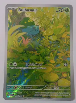 💎🌳Bulbasaur 166/165 Scarlet And Violet 151 IR Full Art Holo✨MINTY GRADEWORTHY - Image 1