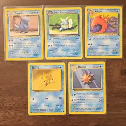 Pokemon TCG Lot Quagsire Dark Wartortle Kingler Staryu Starmie 5 Cards English - Image 1
