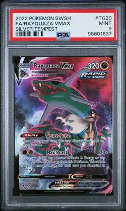 2022 Pokemon Sword & Shield Silver Tempest Rayquaza VMAX PSA 9 #TG20/TG30 - Image 1