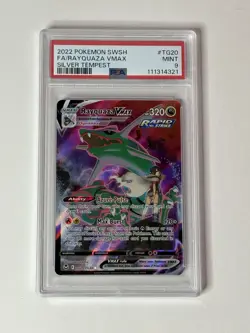 MINT PSA 9: EN Rayquaza VMAX Ultra Rare TG20/TG30 Pokemon TCG: Silver Tempest - Image 1