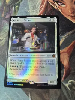 FOIL Peter Parker / Amazing Spider-Man SPM 0010 Mythic MTG Marvel's Spider-Man - Image 2