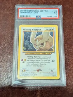 PSA 5 Pokemon 2002 Neo Destiny Shining Noctowl Holo #110 - Image 1
