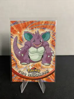 1999 Topps Pokemon Nidoking #34 TV Animation Series Blue Logo - Image 1