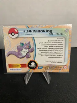 1999 Topps Pokemon Nidoking #34 TV Animation Series Blue Logo - Image 2