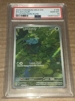 2023 POKEMON MEW EN-151 ILLUSTRATION RARE #166 BULBASAUR PSA 10 - Image 1
