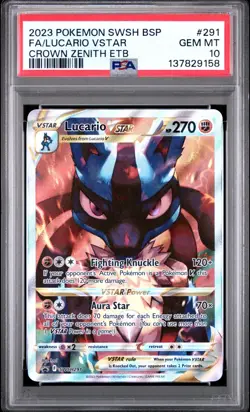 PSA 10 LUCARIO VSTAR SWSH291 BLACK STAR PROMO CROWN ZENITH ETB POKEMON 😍 - Image 1