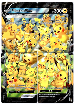 Pokemon Black Star Promo Pikachu V-Union Set SWSH139-142 - Image 1