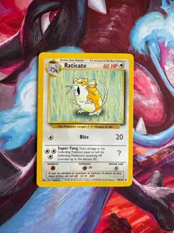 Pokemon TCG Raticate Base Set 40/102 Regular Unlimited Uncommon LP Vtg - Image 1