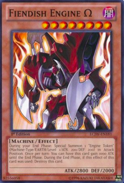 1X NM Fiendish Engine Omega - LCJW-EN181 - Common - 1st Edition yugioh - Image 1