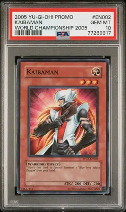 Yugioh PSA 10 Kaibaman WC5-EN002 Super Rare Promo - Image 1