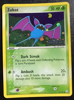 Zubat 82/109 Pokemon Team Rocket Returns Reverse Holo Common TCG LP Stamped - Image 1
