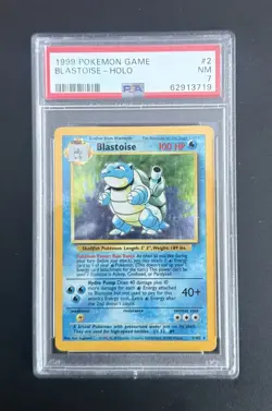 1999 Pokemon Game Base Set Blastoise Holo #2/102 TCG Card PSA 7 Near Mint Graded - Image 1