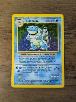 Pokemon TCG Blastoise Base Set 2/102 Holo HP - Image 1