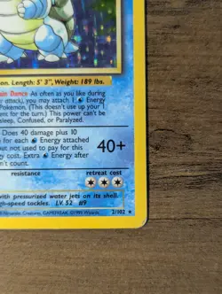 Pokemon TCG Blastoise Base Set 2/102 Holo HP - Image 4