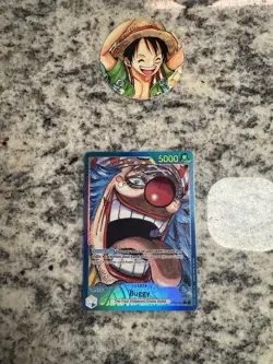 One Piece TCG Buggy OP09-042 Leader Parallel Alt Art English Mint/Nm Condition - Image 1
