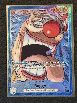 ONE PIECE TCG: Buggy OP09-042 Leader Parallel Alt Art ENGLISH NM - Image 1