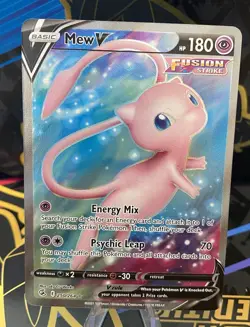 Pokemon TCG Swsh08: Fusion Strike Mew v Full Art Holo Ultra Rare Card 250/264 - Image 1