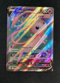 Pokemon TCG Swsh08: Fusion Strike Mew v Full Art Holo Ultra Rare Card 250/264 - Image 1