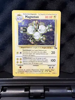 Pokemon TCG Magneton 11/62 Fossil Holo Rare Card Unlimited - Image 1