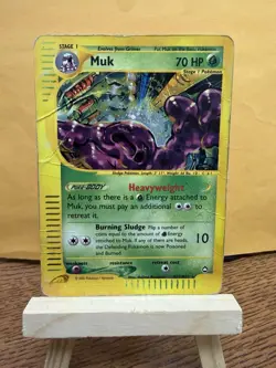 Pokemon TCG Aquapolis Holo Rare Card Muk H17/H32 WOTC DAMAGED - Image 1