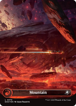 Mountain (0370) (Borderless) (Galaxy Foil) [Edge of Eternities] Foil Near Mint - Image 1