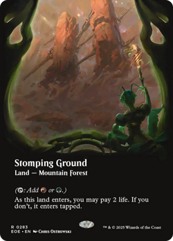 Stomping Ground (Borderless) [Edge of Eternities] Foil Near Mint - Image 1