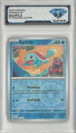 2023 Pokemon 151 SQUIRTLE #007/165 Pokemon Center 💎 DSG 9.5 Mint+ - Image 1