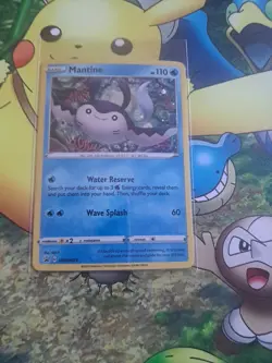Pokemon Card Mantine SWSH026 Black Star Promo Cosmo Holo Near Mint - Image 1