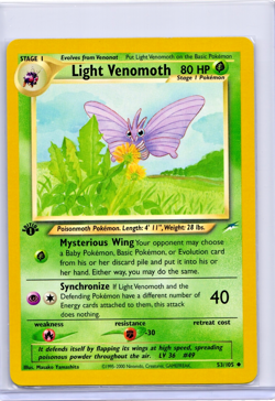 Light Venomoth 1st Edition 53/105 Uncommon Neo Destiny Pokemon WOTC NM 2002 - Image 1
