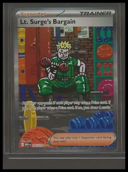 Pokemon TCG Lt. Surge's Bargain Full Art 185/132 ME01: Mega Evolution NM/M - Image 1