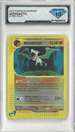 2003 Pokemon Skyridge AERODACTYL #1/144 Reverse Holo 💎 DSG 10 Gem Mint - Image 1
