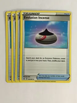 Pokemon TCG Sword & Shield Base 4x Playset Evolution Incense 163/202 Near Mint - Image 1