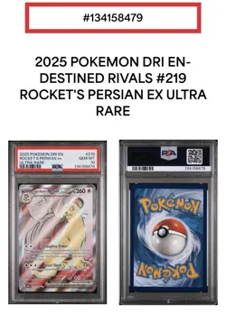 2025 POKEMON DRI EN-DESTINED RIVALS 219 TEAM ROCKET'S PERSIAN EX ULTRA RARE - Image 1