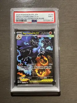 2025 Pokemon Phantasmal Flames 125094 Mega Charizard X ex SIR PSA 9 G2U - Image 1