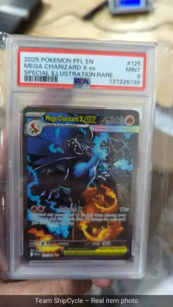 2025 Pokemon Phantasmal Flames 125094 Mega Charizard X ex SIR PSA 9 G2U - Image 3