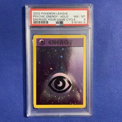 2002 POKEMON LEAGUE PSYCHIC ENERGY - HOLO ENERGIZE YOUR GAME CYCLE PSA 8 - Image 1