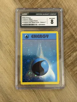 2002 Pokemon League Energize Your Game Cycle - Season 7 Water Energy Holo CGC 8 - Image 1