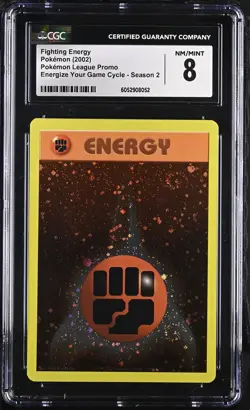 CGC 8 Fighting Energy 2002 League Promo Reverse Holo SWIRL Pokemon Card - Image 1