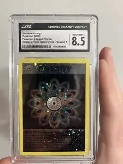 2002 Pokemon League Energize Your Game Cycle Reverse Holo Rainbow Energy CGC 8.5 - Image 1