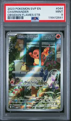 2023 POKEMON OBSIDIAN FLAMES ETB PROMO #044 CHARMANDER PSA 9 - Image 1