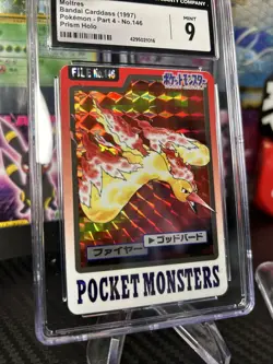 Pokemon 1997 Bandai Cardass Vending #146 Moltres-Prism CGC MINT 9 - Image 2