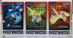 3 SET! Bandai Pokemon Carddass Zapdos Moltres Articuno Holo Prism Japanese EX! - Image 1