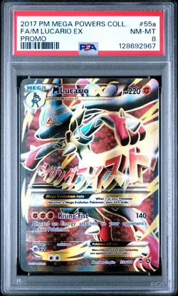 2017 POKEMON BLACK STAR PROMO LUCARIO EX 55A FULL ART PSA 8 NM #128692967 - Image 1