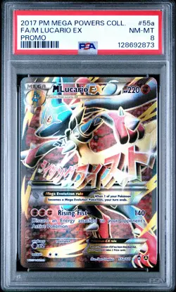 2017 POKEMON BLACK STAR PROMO LUCARIO EX 55A FULL ART PSA 8 NM #128692873 - Image 1